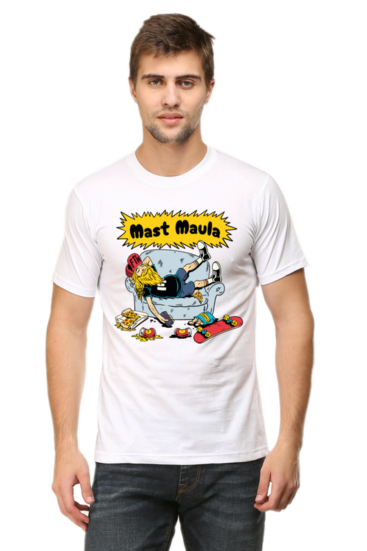 Graphic T-Shirt with Hindi Quote MAST MAULA | Unisex T-Shirts for Men & Women | 100% Cotton | Casual Graphic Tee | Cash on Delivery Available